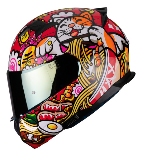 Casco Moto Abatible Certificado Ece2206 Hax Maneki Neko Gato