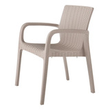 Silla Tipo Rattan De Comedor Terraza, Polipropileno Durable 