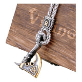 Collar Hombre De Lujo  Hacha Valknut Runa Nórdico Vikings