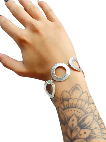 Pulsera Mexicana Golpeada Plata 925