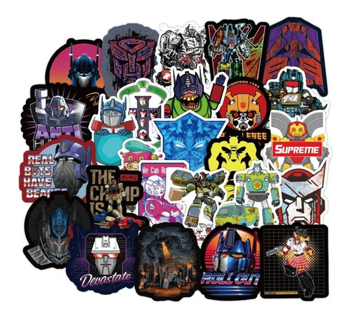 Transformers Stickers 50 Calcomanias De Pvc Vs Agua