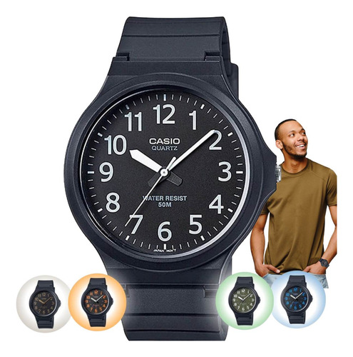 Relógio Pulso Casio Vintage Masculino Analógico Preto Mw-240