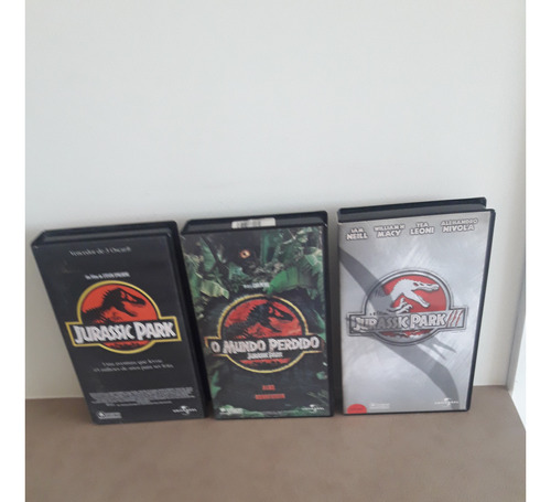 Trilogia Em Fitas Vhs Jurassic Park - Raridade