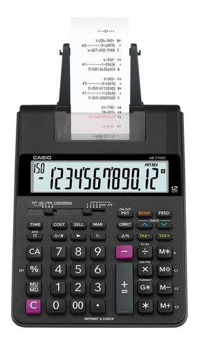 Calculadora Casio Con Impresora Modelo Hr-170rc Color Negro