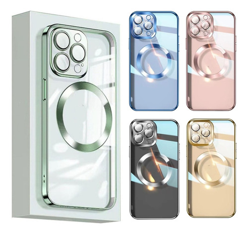 Funda Magnética Transparente Para iPhone 12 13 14 A