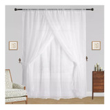 Set Cortinas Velo Romantico 200x220cm Cortina Velo Blanca