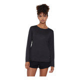 Polera Mujer Deportiva M/l Negro Corona