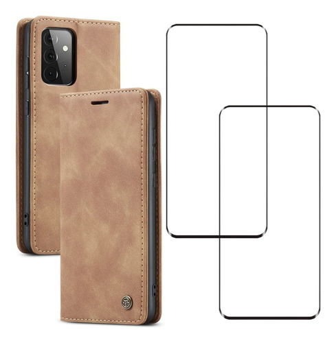 Funda De Cuero For Samsung Plegable Con Ranura For Tarjeta