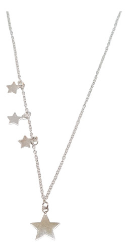 Collar Plata 925 Con Estrellas Por Un Lado De 40 Cm De Largo