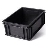 Contenedor Plástico Cajón Apilable Athena 4317a 40x30x17 Cm Color Negro