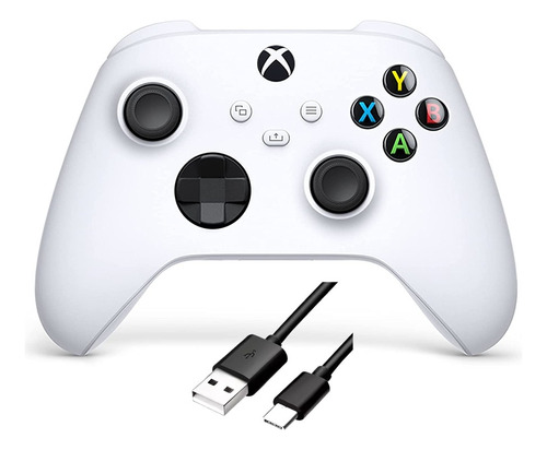 Control Xbox One S Blanco Nuevo Con Cable Usb Compatible Pc