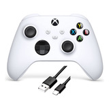 Control Xbox One S Blanco Nuevo Con Cable Usb Compatible Pc