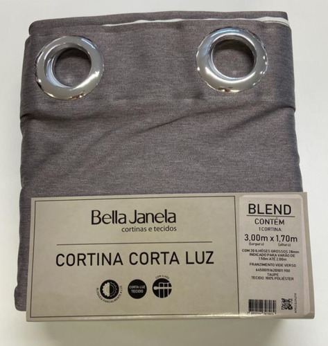 Cortina Corta Luz 3,00x1,70 Tecido Blend Bella Janela Oferta