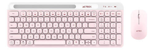 Kit Teclado Mouse Acteck Virtuos Silk Mk720 Bluetooth Rosa