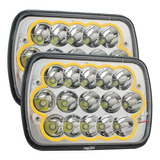 Par Faros Led Rectangular Unidad 7 Pulgadas H4 Cob Amarillo