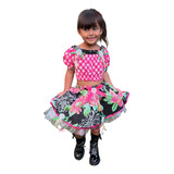 Conjunto Roupa Festa Junina Quadrilha Infantil Blusa Saia 