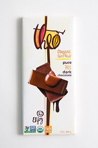 Theo Clásico Orgánica (70% Cacao) Chocolate Negro, Barras De