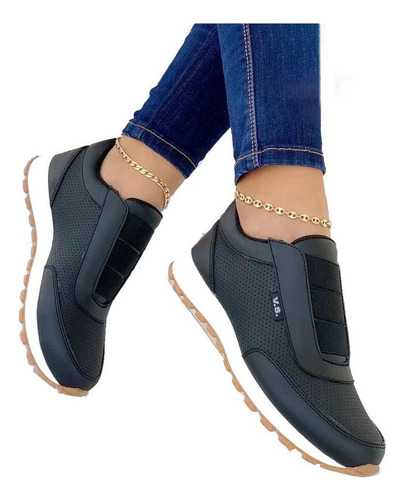 Zapatillas Casuales Planas Con Punta Redonda