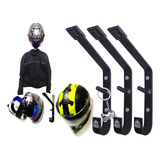 Porta Casco De Moto Invisible Perchero Llavero 3 Pzs Envio G