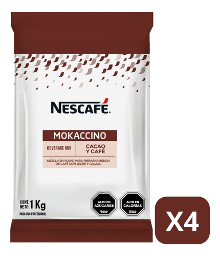 Pack Nescafé® Alegria Mokaccino 1kg X4