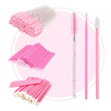 Kit De Pestañas 100 Microbrush + 50 Cepillos + 50 Lip Brush