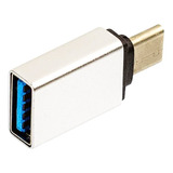 Adaptador Usb-c Usb 3.0 Com Função Otg - Prata