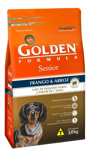 Ração Golden Fórmula Cães Adultos Senior Mini Bits 3 Kg