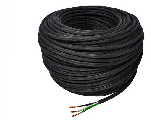 Cable Cca Uso Rudo Konect 3x12 30 Metros Color De La Cubierta Negro