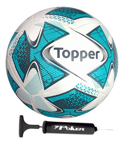 Bola Futebol De Campo Topper Slick 22 Oficial + Bomba De Ar