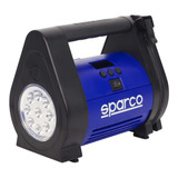 Compresor De Aire Mini A Batería Portátil Sparco Spt160 30l 120w 12v Azul/negro