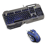 Kit Teclado Warrior + Mouse Gamer Multilaser