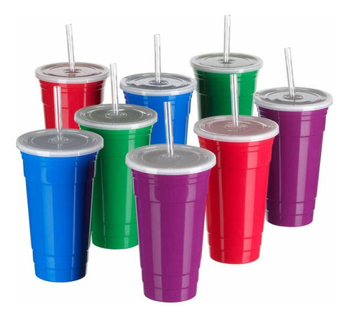 8 Juego De Vasos Party Cup Set 946ml 32oz Color Multicolor