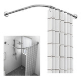 Tubo Curbo Para Cortina De Baño De 80-140cm Con Cortina 