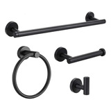 Set 4 Accesorios Baño Negro Mate