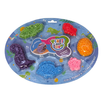Juego De Masa Dinosaurios Foam Slime Play Plastikids Moldear Color Colores | MercadoLibre