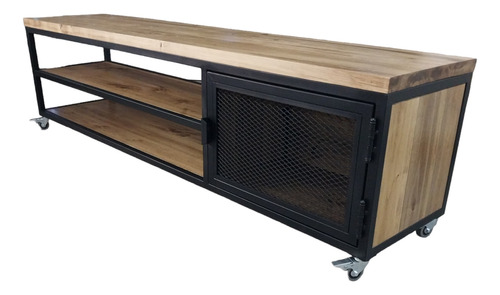 Rack De Tv De Hierro Y Madera 160x40x50 