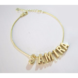 Pulseira Personalizada Nome Folheado Ouro 18k - Ate 10 Letra