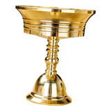 Candelabro Dorado Hecho A Mano Tibetano Budista Ghee