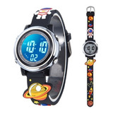 Reloj Led 3d Niños Alarma Impermeable Mov Original Japones