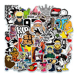 50 Uds Stickers Calcomanias Hip Hop, Anime, Skate Pegatinas
