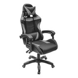 Silla Gamer Ergonómica Giratoria Inclinación Gris Negro