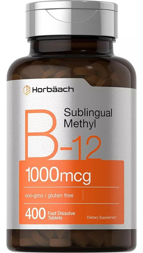 Vitamina B12 Sublingual 1000mcg 400 Unidades Vegana Eg B84