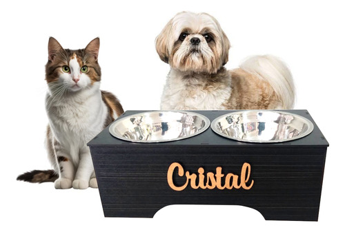 Comedouro Elevado Gatos E Cães De Pequeno Personalizado