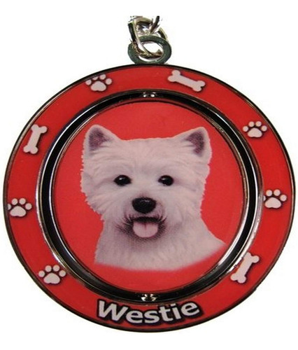 Westi (west Highland Terrier) Llavero Giratorio De Dobl...