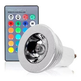 Lampara Dicroica Luz Led Gu10 Control Remoto Rgb 16 Colores