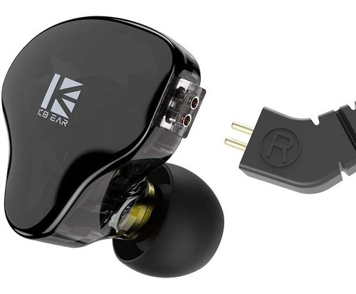 Audífonos Monitores Kbear Ks2 Black Con Micrófono Color Negro