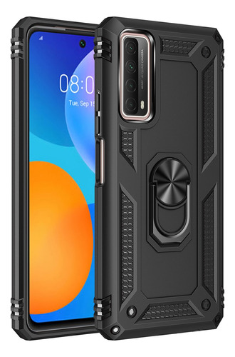 Funda 2en1 Uso Rudo Con Anillo Magnetico Para Huawei  Negro