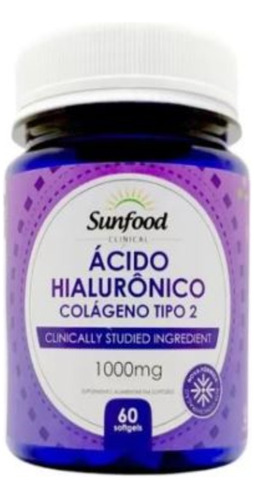 Acido Hialuronico Colageno Tipo 2 1000mg 60 Softgels Sunfood