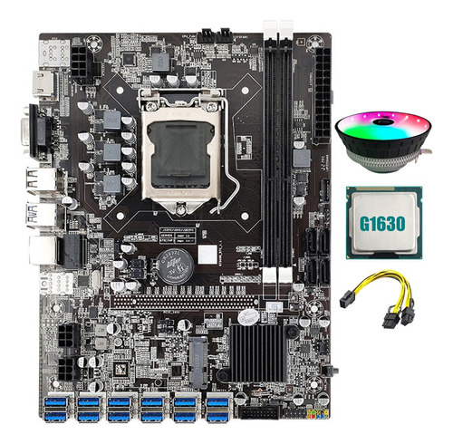 Placa Base B75 Eth Mining Lga1155 12xpcie A Usb G1630 Cpu+