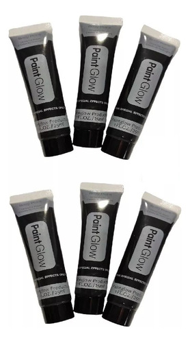 6 Piezas Pintura Corporal Negra Paintglow Body Paint 